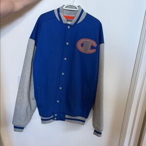 Champion Blue and Gray Letterman Jacket